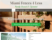 Tablet Screenshot of miamifences4less.com